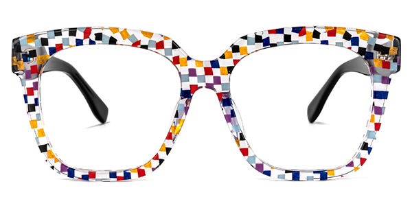 Xion Square Colorful-Point Glasses